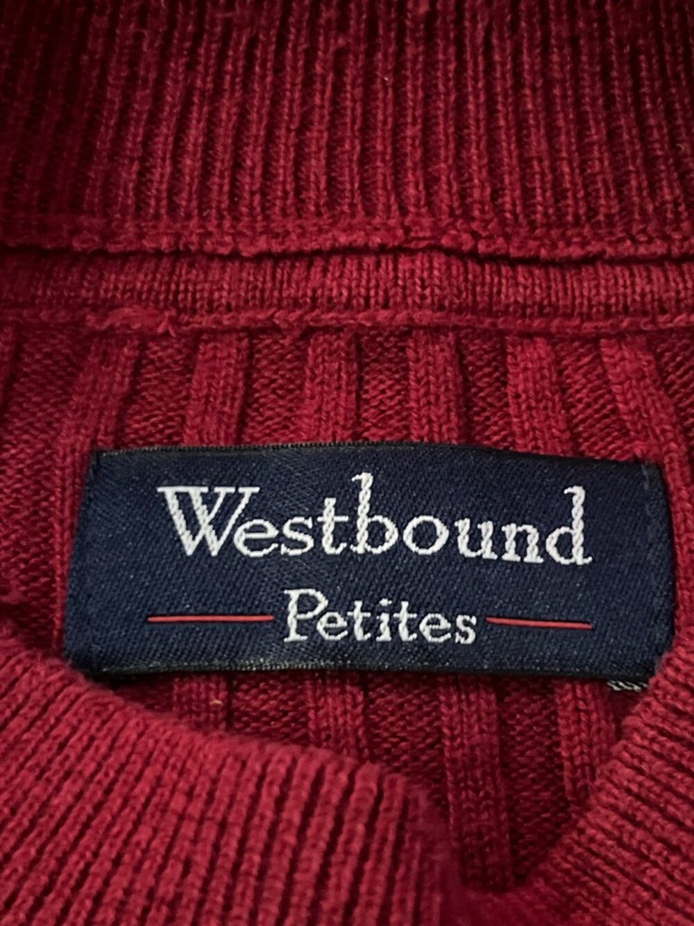 Westbound Petites Sweater Womens PL Petites Red Ribbed Mock Neck Used - Picture 7 of 12